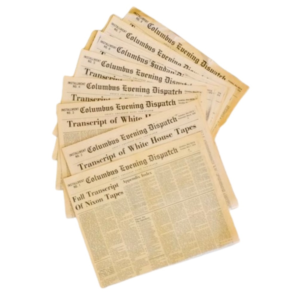VTG MAY 1974 COLUMBUS DISPATCH NEWSPAPER~FULL TRANSCRIPT OF NIXON TAPES~10 PCS